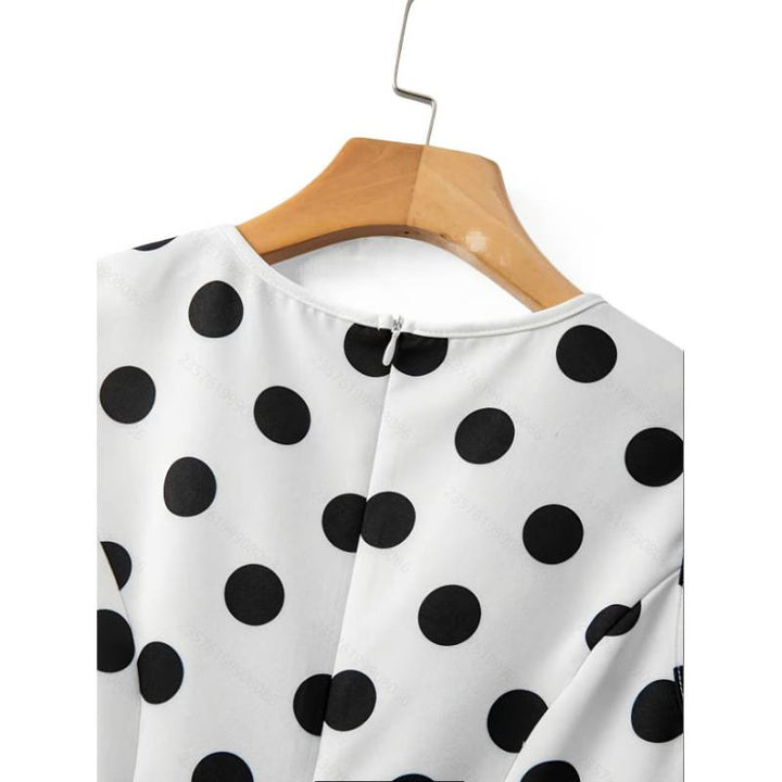 Damen Peplum-Oberteil mit modernen Punkten Drune