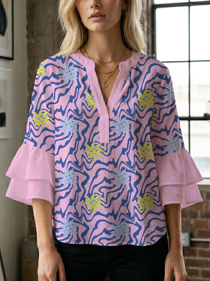 Damen Bluse mit wunderschönen floralem Design Drune