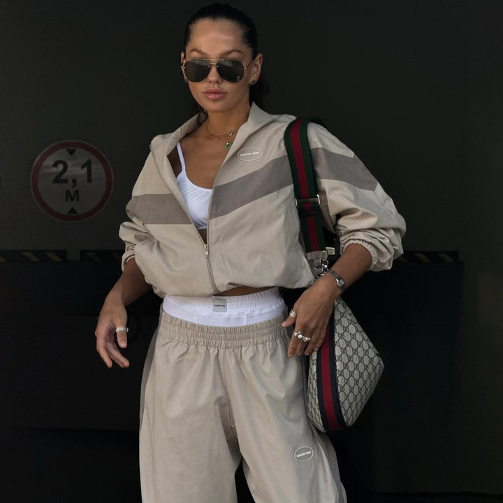 Damen lässige Freizeithose mit weitem Schnitt und elastischem Bund Drune