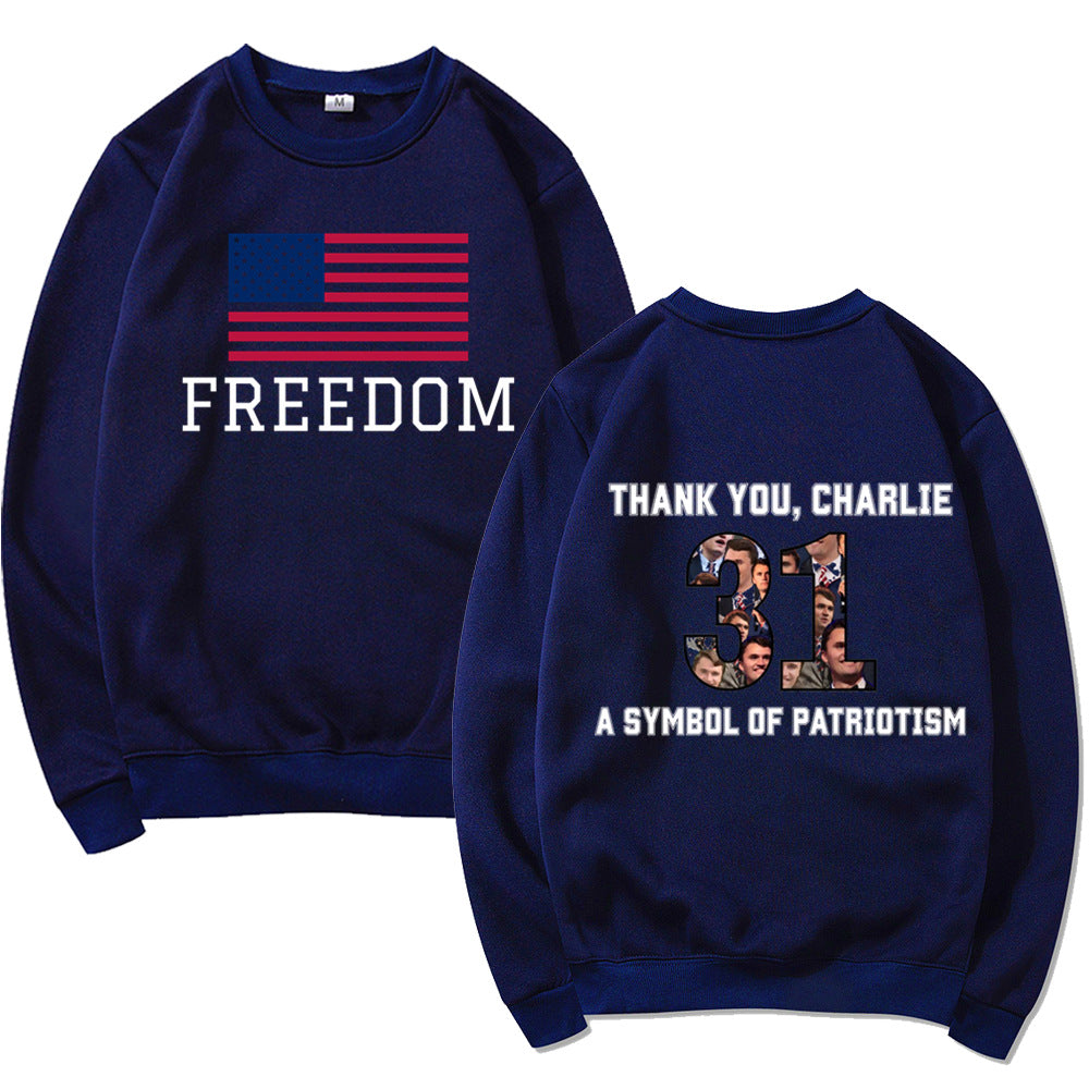 Damen Sweatshirt mit patriotischem Aufdruck und softem Material Drune