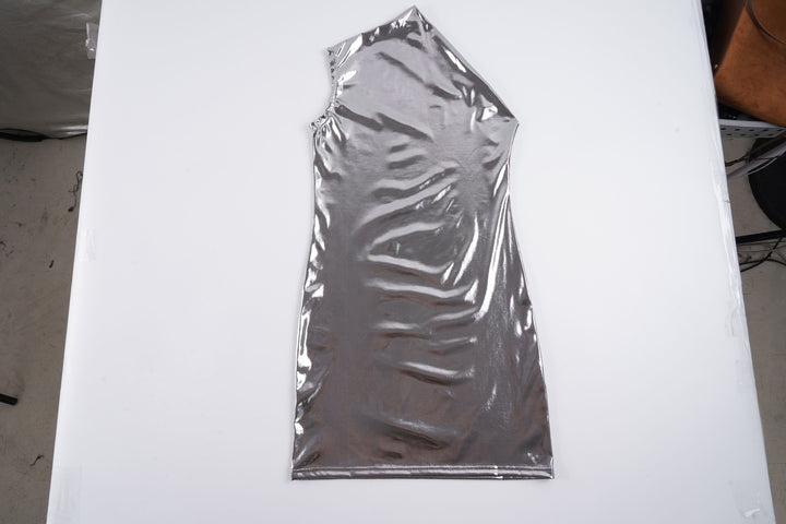 Damen figurbetontes Glitzerkleid mit asymmetrischem Ausschnitt Drune
