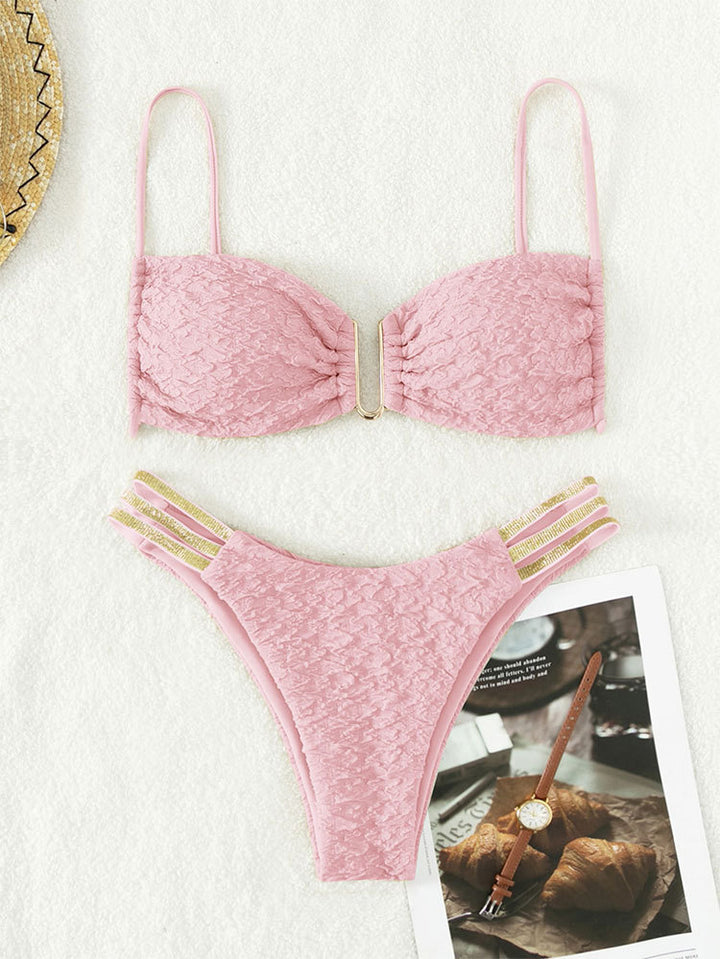 Damen Push-Up-Bikini mit elegantem Rüschendesign Drune