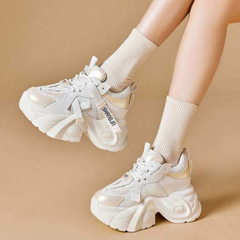 Damen Chunky Sneakers mit futuristischer Silhouette und atmungsaktivem Obermaterial Drune