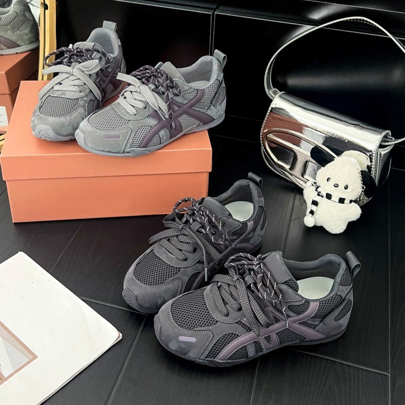 Damen Sportliche Sneaker mit atmungsaktiven Mesh-Einsätzen und stabiler Sohle Drune