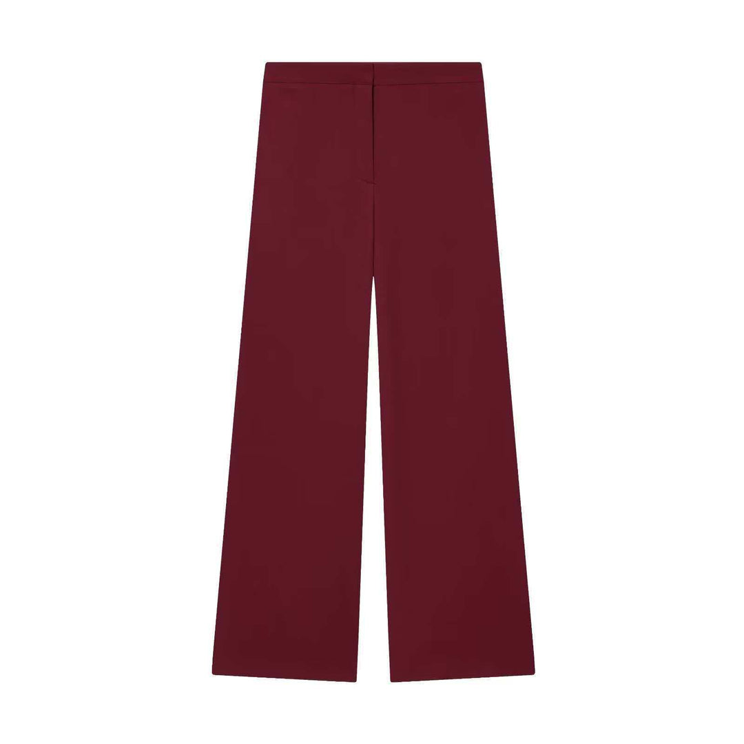Damen nan elegante High‑Waist Weitbein-Anzughose mit flachem Bund und verdeckter Naht Drune