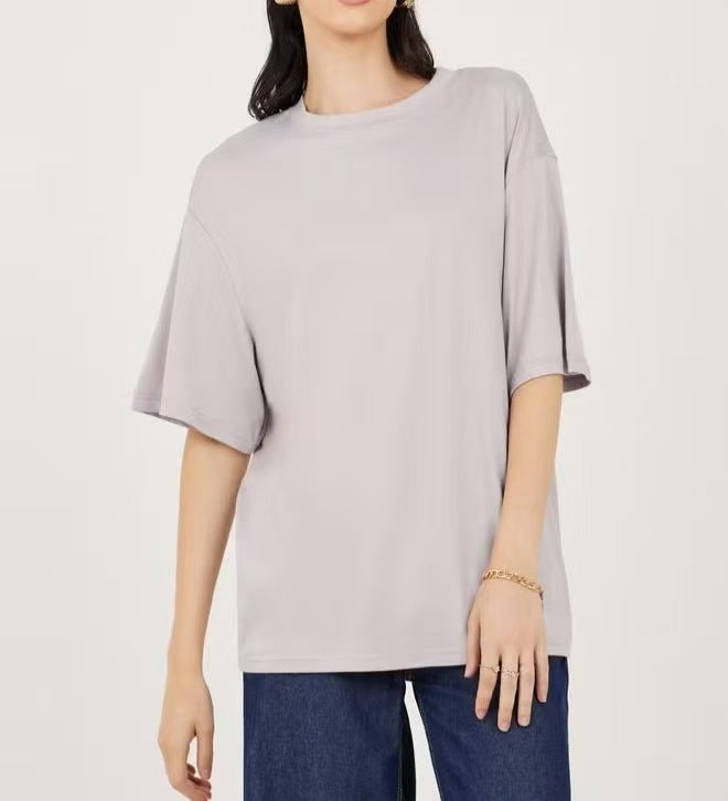 Damen Übergröße Shirt mit lässigem Schnitt und kurzarm Drune