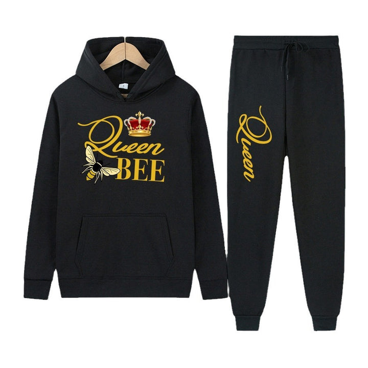 Damen Hoodie und Jogginghose Set mit kreativem "Queen Bee" Design Drune