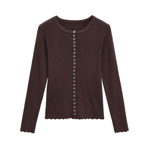 Damen Feinstrickjacke mit eleganten Knopfdetails Drune