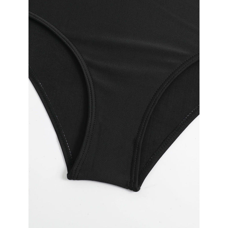 Damen Hochgeschnittener Bikini mit modischem Streifenmuster und floralem Unterteil Drune