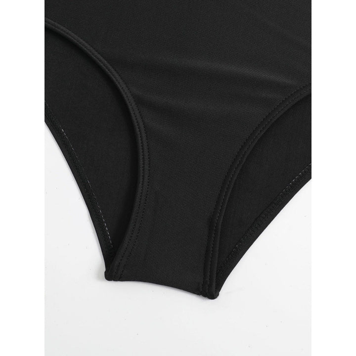 Damen Hochgeschnittener Bikini mit modischem Streifenmuster und floralem Unterteil Drune