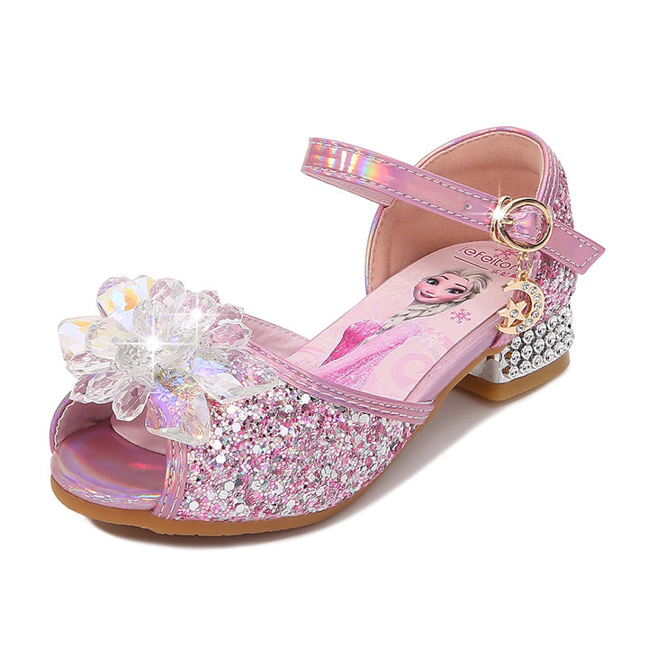Mädchen Glitzernde Festtagschuhe mit Blumenapplikation Drune