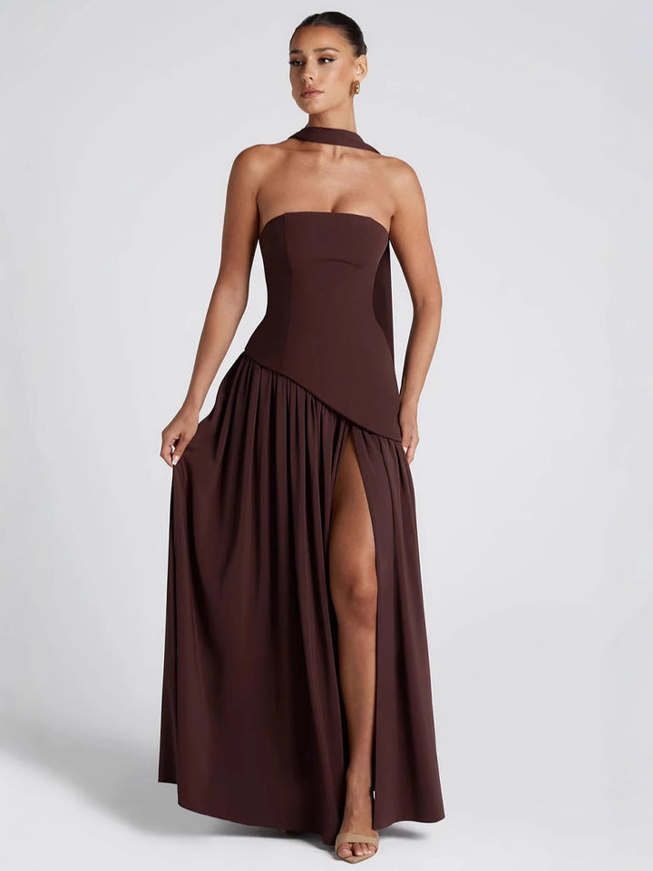 Damen Elegantes Hochzeitskleid mit strapless Design und voluminösem Rock Drune