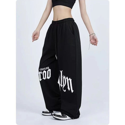 Damen weite Jogginghose mit moderner Schrift Drune