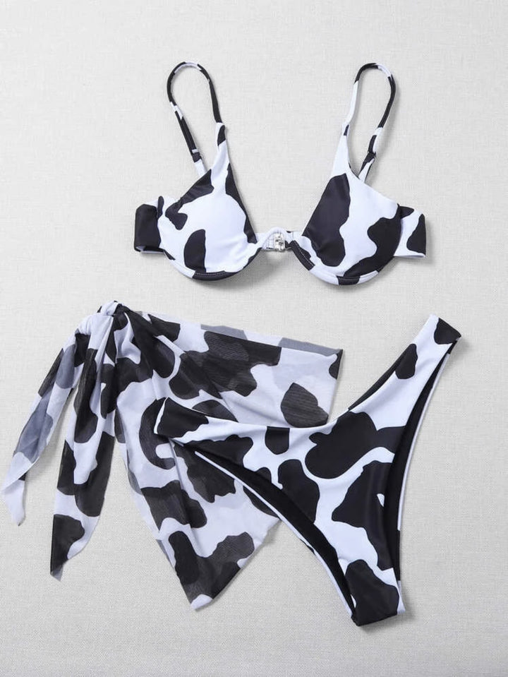 Damen Triangel-Bikini-Set mit elegantem Wickelrock Drune