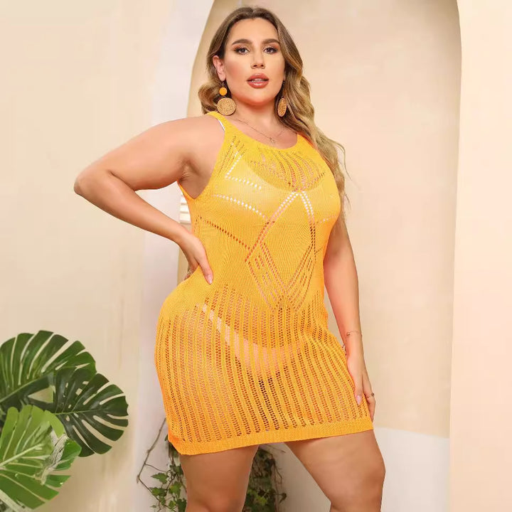 Damen luftiger Netz-Strandkleid Drune