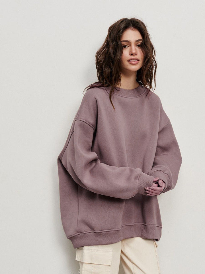 Damen Oversized Sweatshirt im lässigen Stil mit übergroßen Ärmeln und elastischen Bündchen Drune