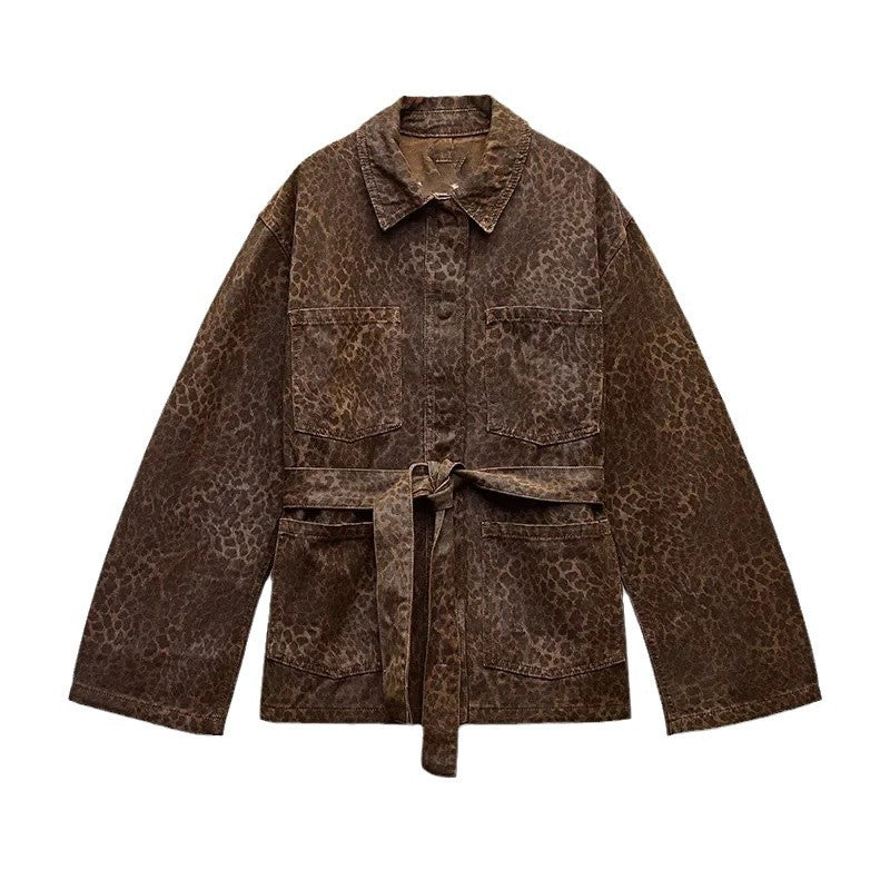 Damen modische Jacke mit Gürtel Drune