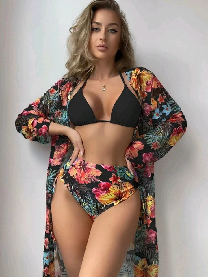 Damen modisches Bade-Set mit stylischem Kimono Drune