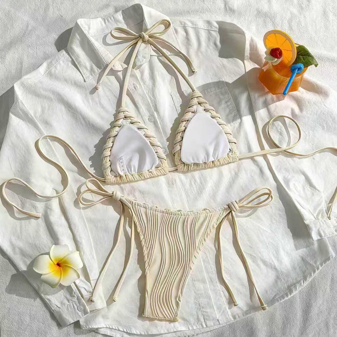 Damen Bikini-Set mit elegantem Rüschendesign und verstellbaren Trägern Drune