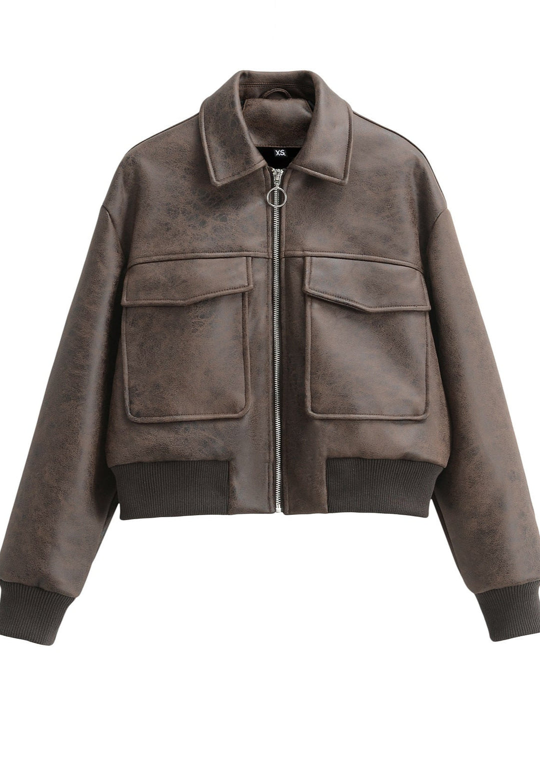 Drune | Vintage Kunstleder Bomberjacke