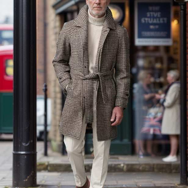Herren modischer Trenchcoat mit praktischen Taschen und modernem Schnitt Drune