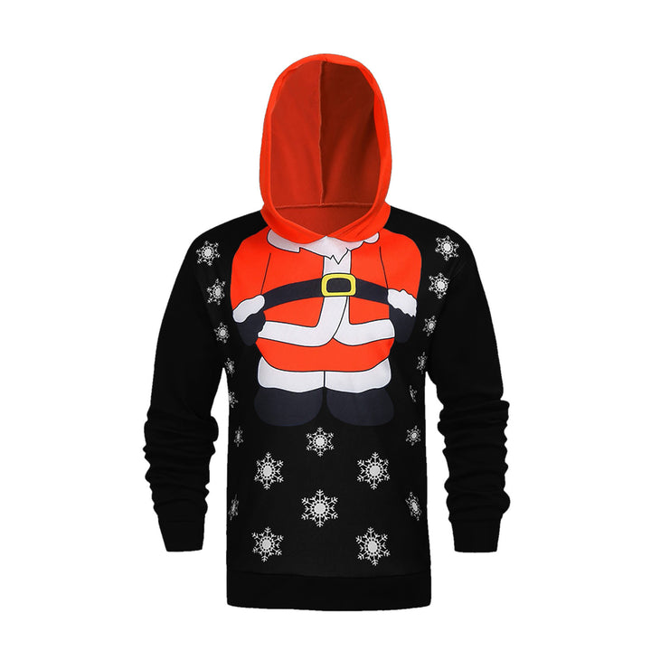 Damen Weihnachtshoodie mit festlichem Motiv und Kapuze Drune