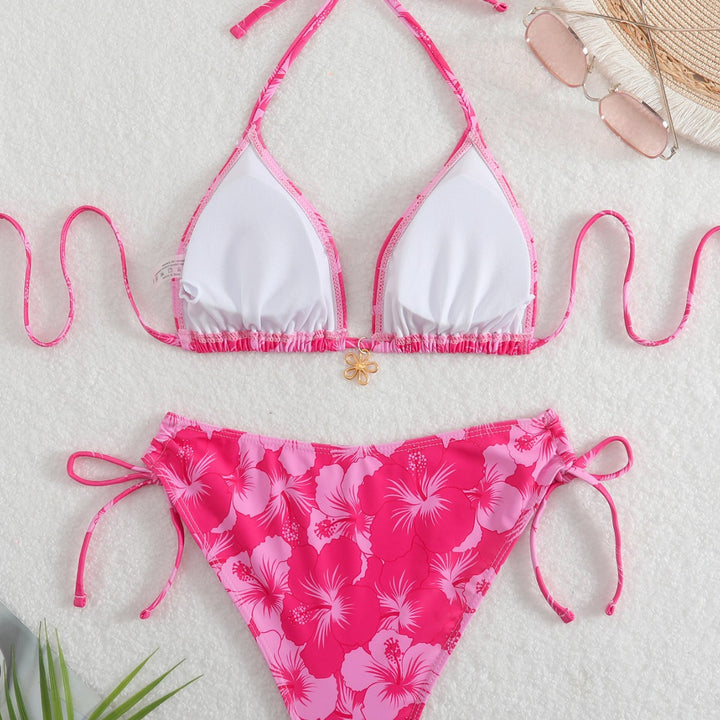 Damen Bikini-Set mit floralem Design und verstellbaren Bindebändern Drune