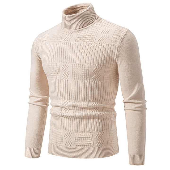 Herren nan strukturierter Rollkragenpullover aus feinem Strickmix mit körpernaher Passform Drune