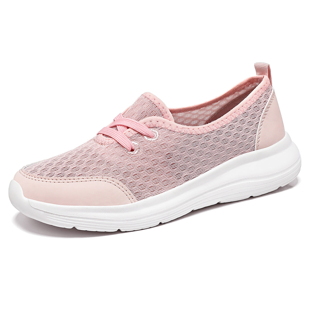 Damen nan atmungsaktiver Everyday-Slipper mit feinem Strickmesh, elastischer Zierschnürung und ergonomischer Dämpfungssohle Drune
