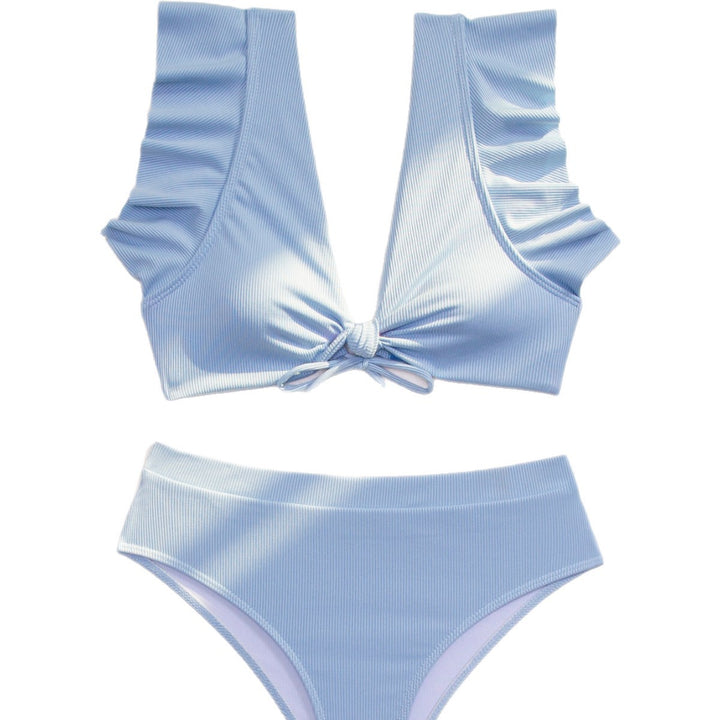 Damen Hochtailliertes Bikini-Set mit Rüschendetails Drune