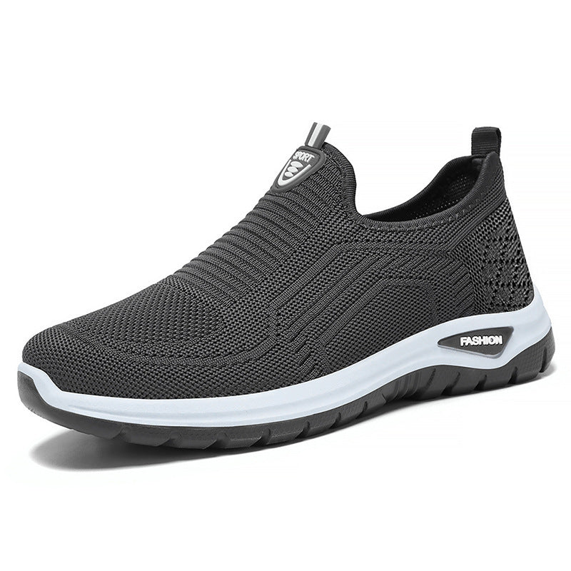 Herren nan nahtloser Komfort-Slipper mit elastischem Strickoberteil, stoßdämpfender Dual-EVA-Sohle und ergonomischer Fußbettstütze Drune
