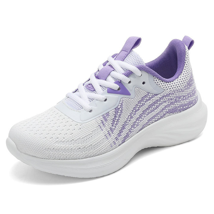 Damen nan atmungsaktive gestrickte Laufschuhe mit dämpfender EVA-Sohle und flexiblem Abrollverhalten Drune