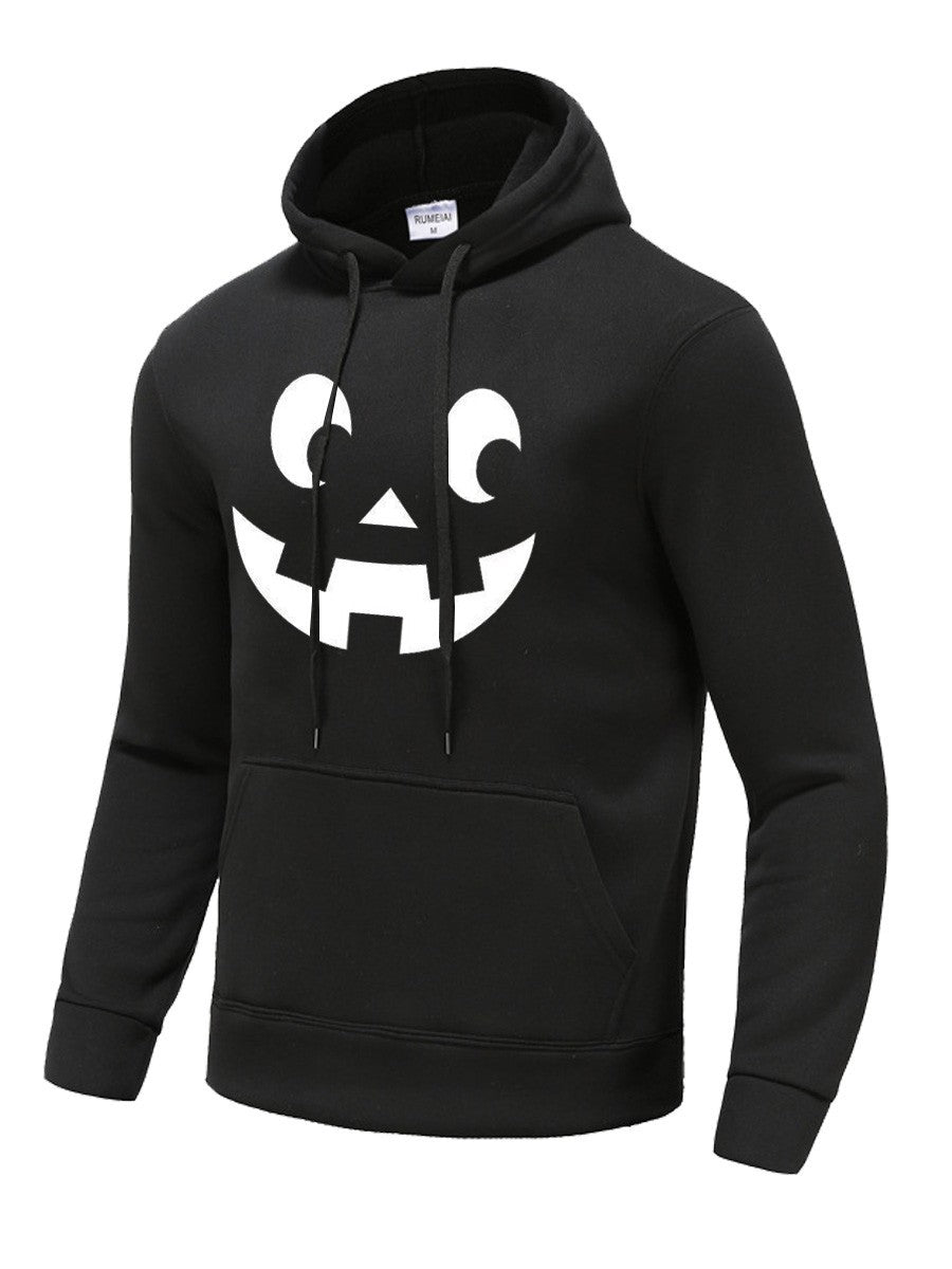 Herren Kapuzenpullover mit künstlerischem Gesichtsmotiv Drune