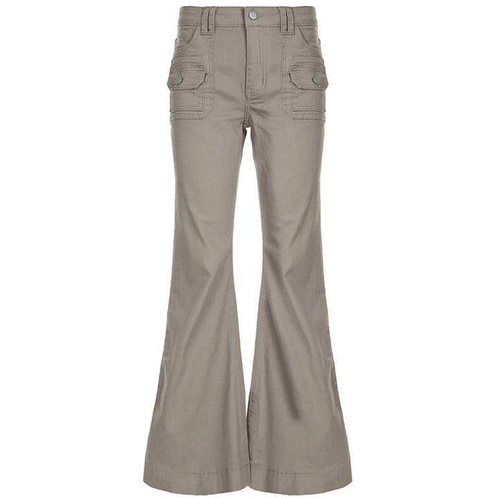 Damen Flared Cargo-Hose mit modischem Schnitt und praktischen Taschen Drune
