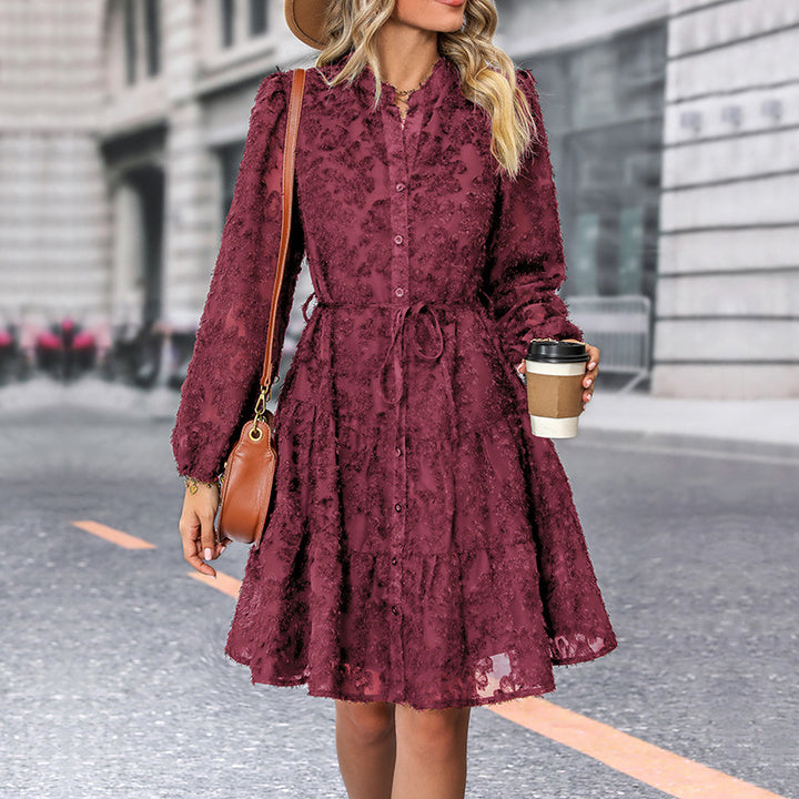 Damen Blusenkleid mit hochgeschlossener Leiste und verspieltem Design Drune