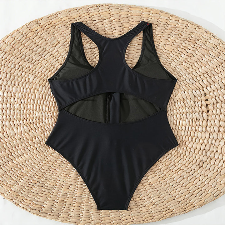 Damen Sportlicher Einteiler Badeanzug Drune