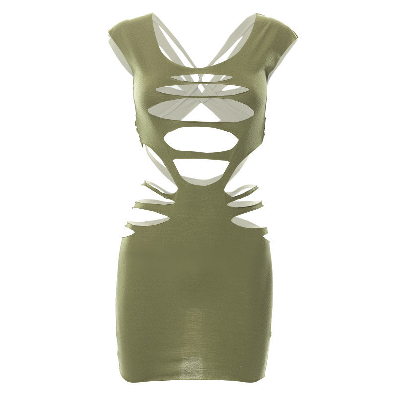 Damen figurbetontes Cut-out Kleid Drune