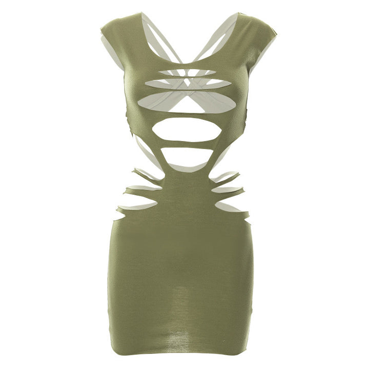 Damen figurbetontes Cut-out Kleid Drune