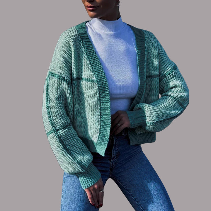 Damen Strickjacke mit lässigem Schnitt und voluminösen Ärmeln Drune