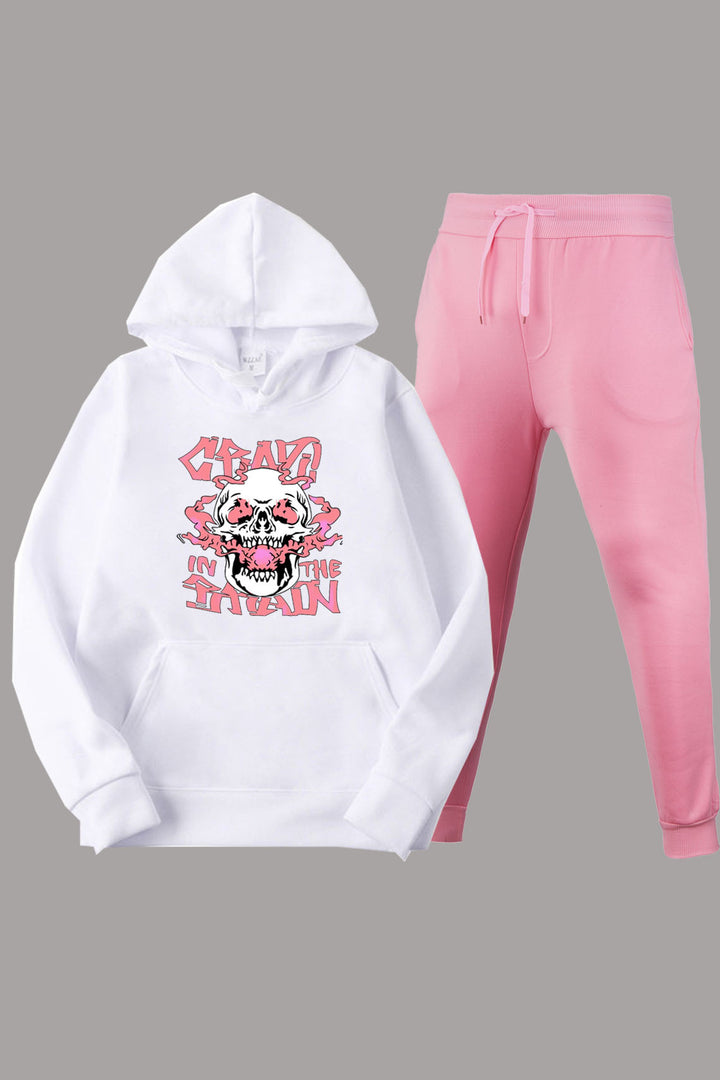Damen Hoodie und Jogginghose Set mit auffälligem Grafikschema Drune
