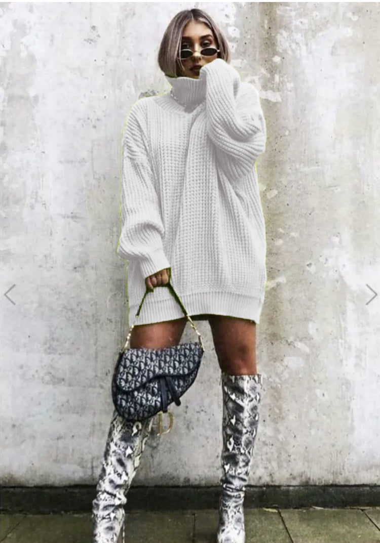 Damen Oversized Strickpullover im modernen Waffelmuster Drune