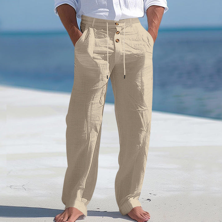 Herren lässige Hose mit hohem Bund und bequemen Taschen Heidi-Mode