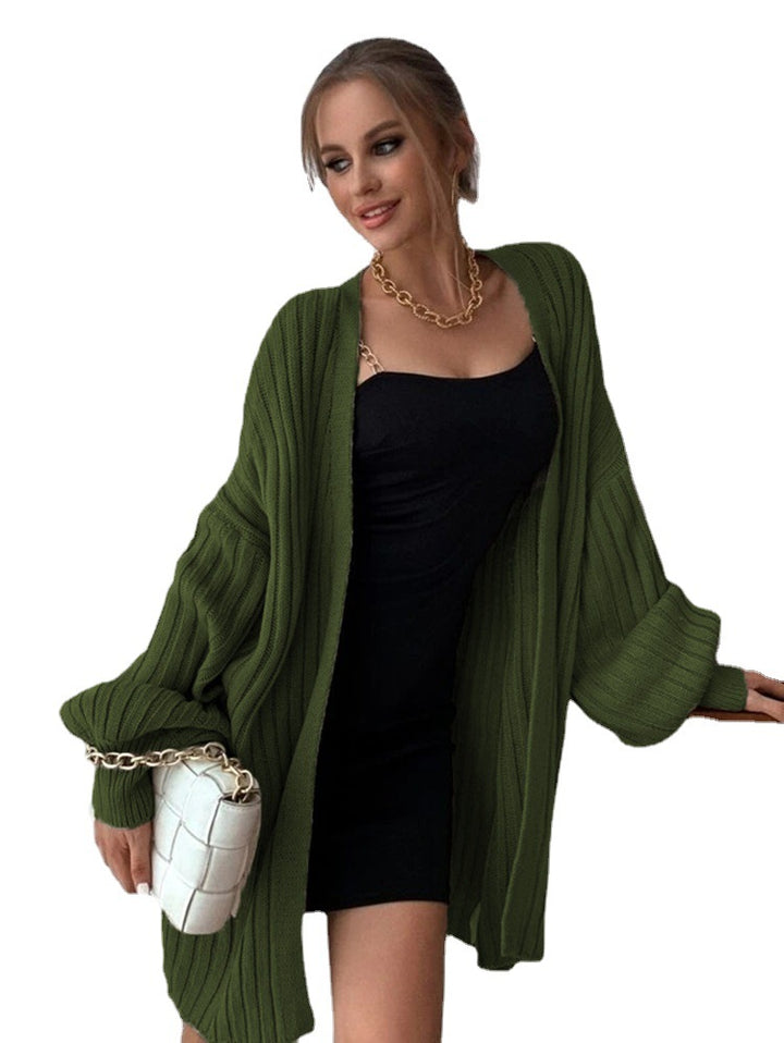 Damen Grobstrick-Cardigan mit offenem Schnitt und voluminösen Ärmeln Drune