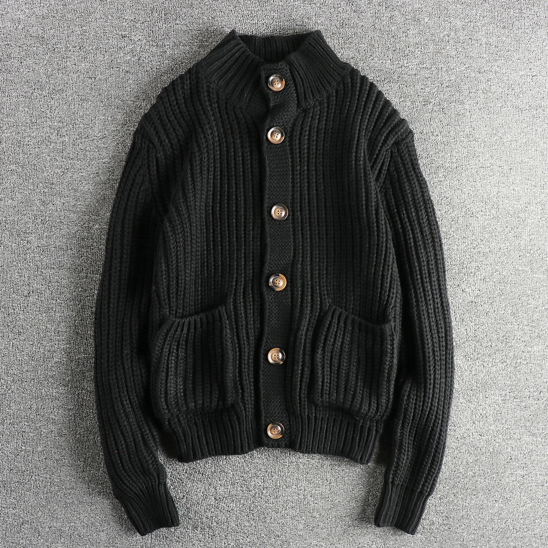 Damen Strickjacke mit großen Taschen und Knopfverschluss Drune
