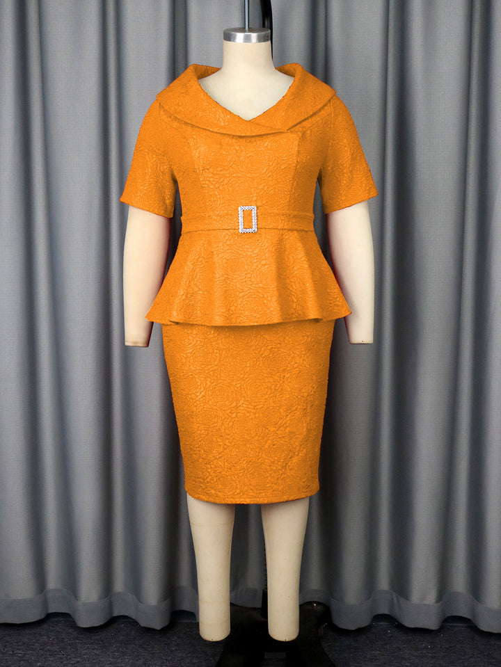 Damen figurbetontes Peplum-Kleid mit Raffinierter Taillierung Drune