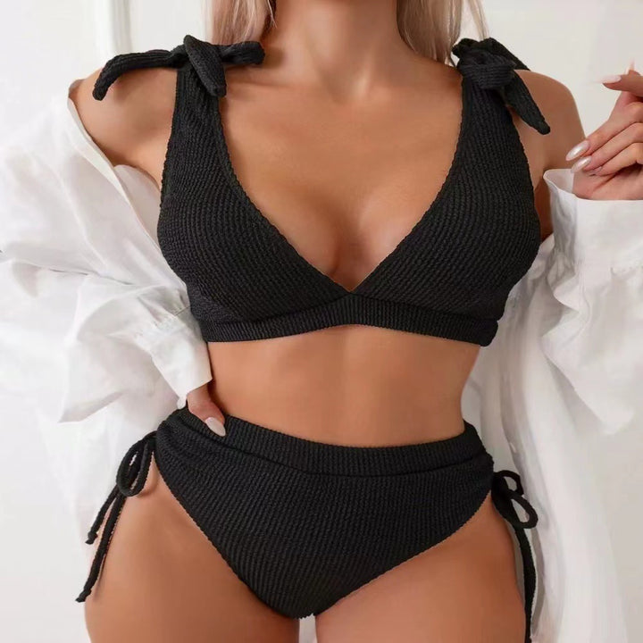 Damen Triangel-Bikini mit verstellbaren Trägern und hohem Bund Drune