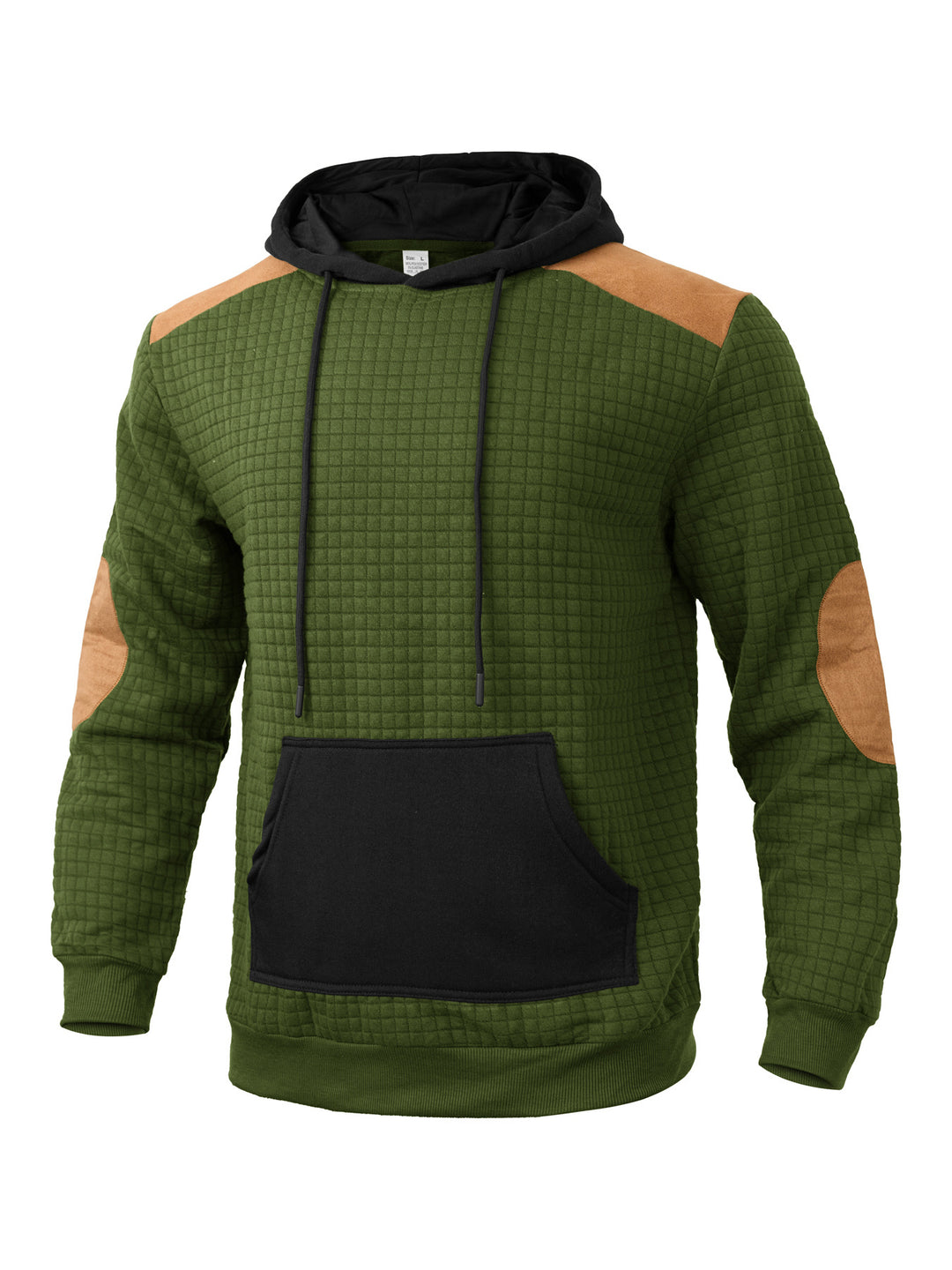 Herren modischer Kapuzenpullover mit strukturiertem Design und Kunstlederakzenten Drune