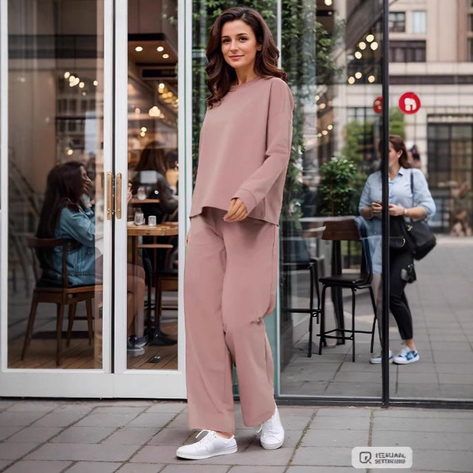 Damen Bequemes Freizeit-Loungewear-Set mit weitem Schnitt Drune