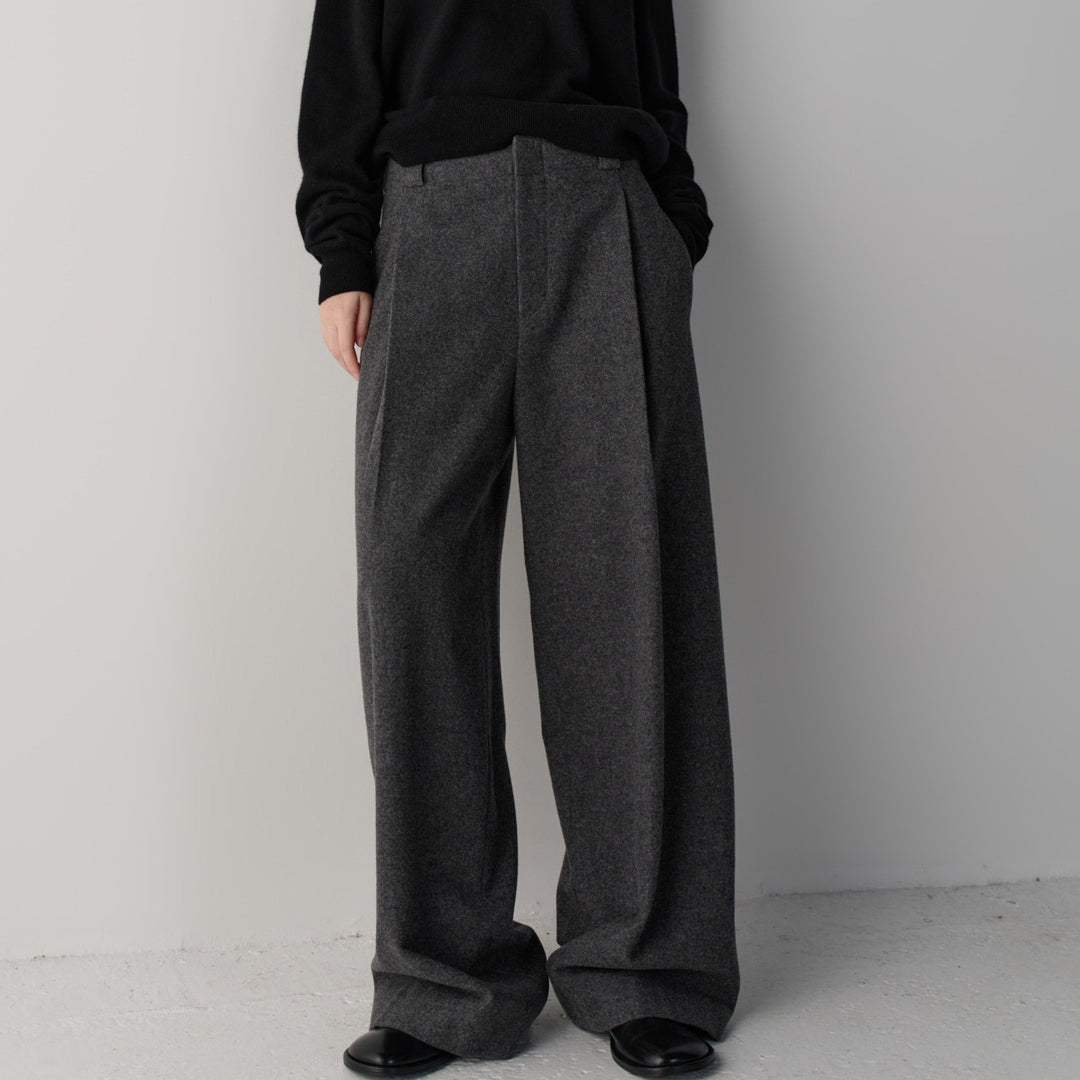 Damen elegante und weit geschnittene Stoffhose Drune