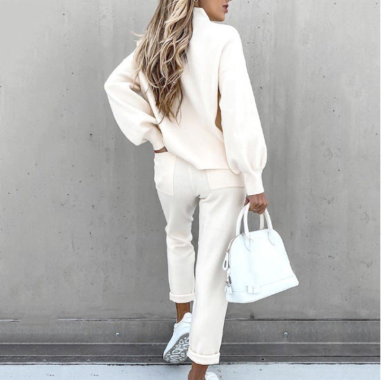 Damen Loungewear Jumpsuit mit eleganten Puffärmeln und verstellbarem Taillenzug Drune
